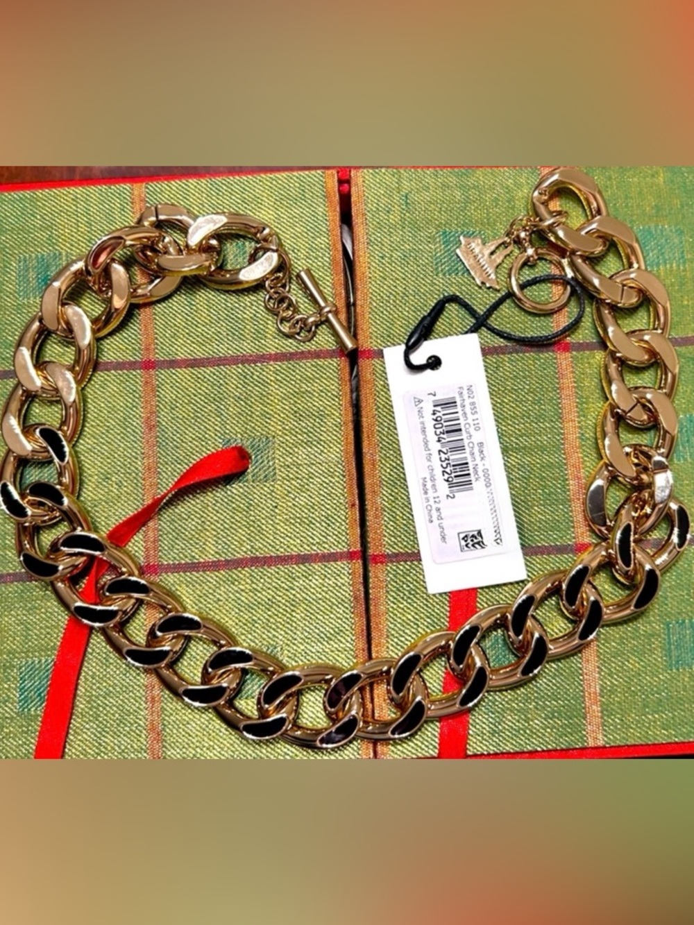 Rare Retired Black Brahmin Fairhaven Curb Chain Necklace